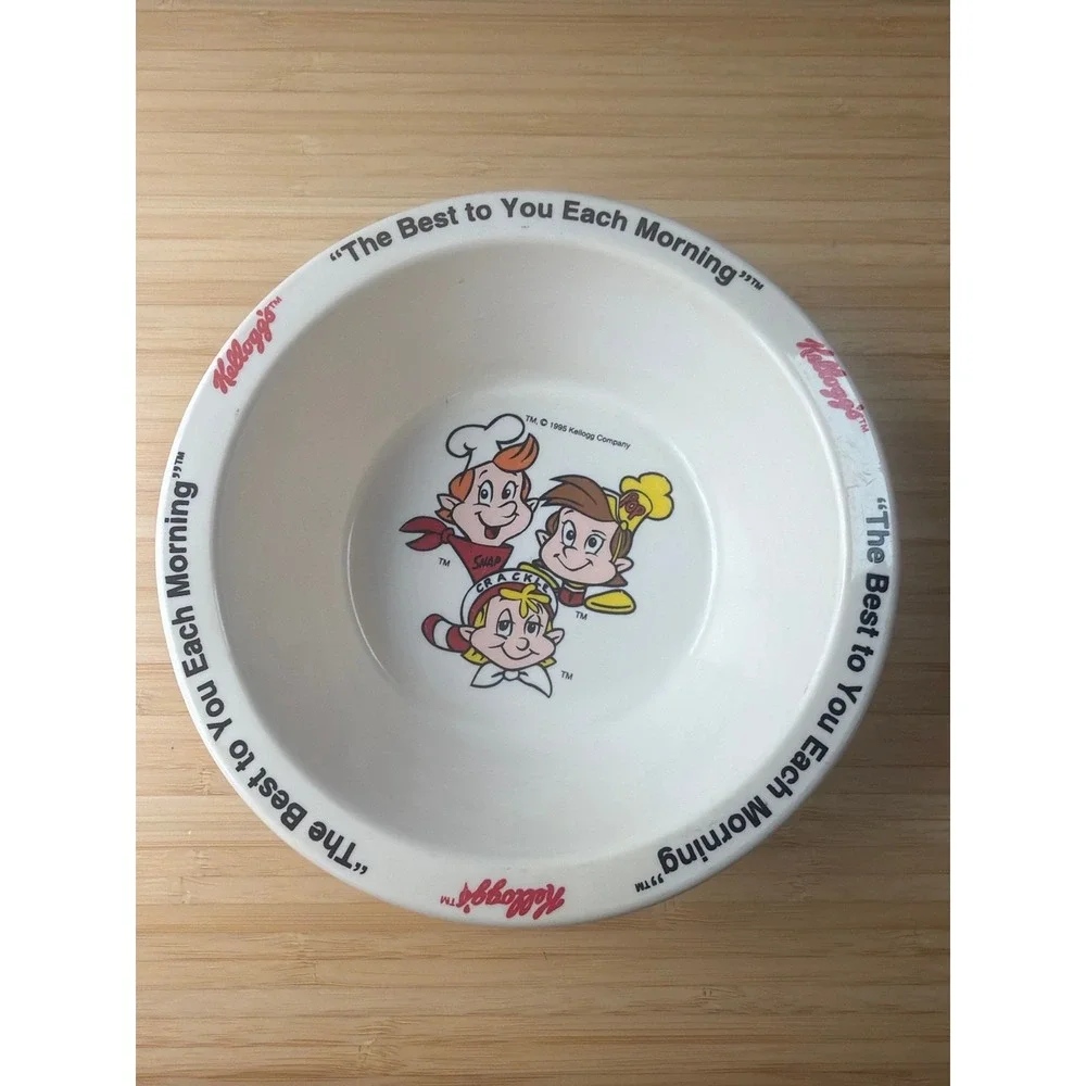 Vintage Kellogg's Snap Crackle Pop Bowl‎ 1995 Cereal Advertising Dish